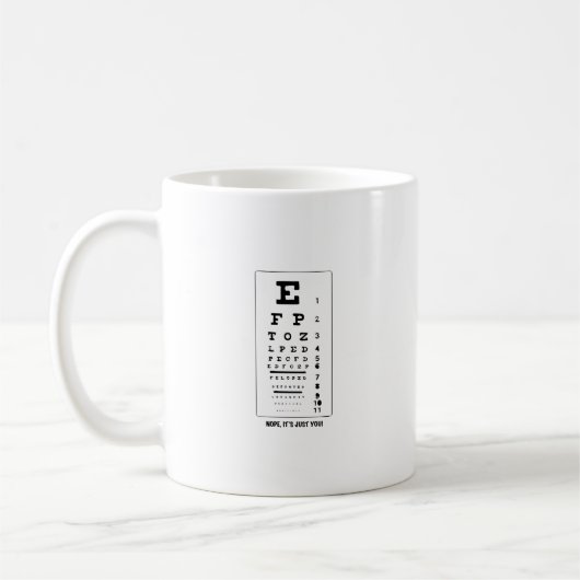 Funny Eye Chart Kaffeetasse (Links)