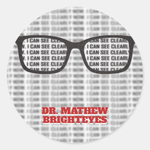 Funny Eye Doctor Runder Aufkleber