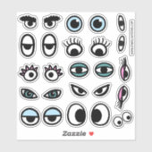 Funny Eyeballs Cartoon Eyes Sticker Set (Blatt)