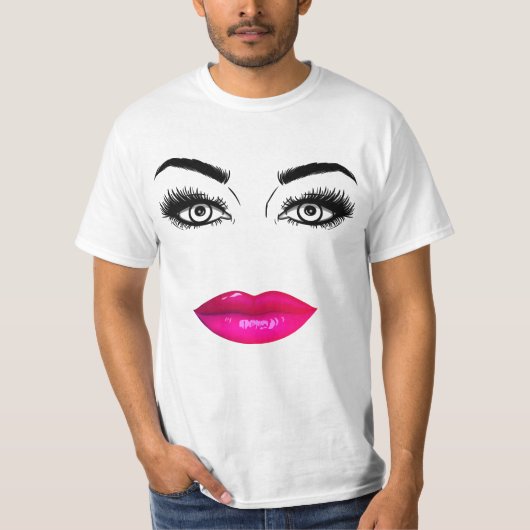 Funny Eyebrows and Lips T-Shirt (Vorderseite)