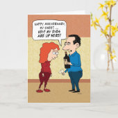 Funny Eyes Are Up Here Happy Anniversary Karte (Gelbe Blume)