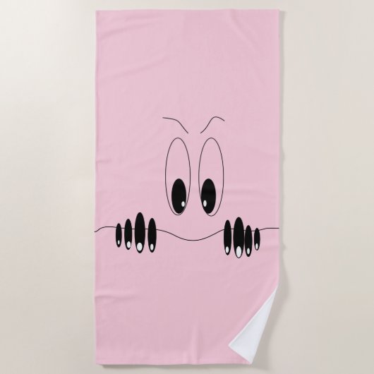 Funny Eyes Beach Handtuch Lächeln Custom Text und (Vorderseite)