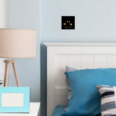 Funny Eyes Black Gold Foil Print Poster mit Text (In Situ (Schlafzimmer))
