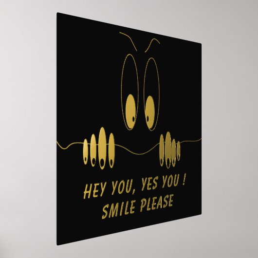 Funny Eyes Black Gold Foil Print Poster mit Text (Ablage )