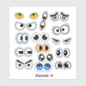 Funny Eyes Expression Googly Eyes Sticker Set (Blatt)