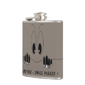 Funny Eyes Flask Lächeln mit benutzerdefinierter F Flachmann (Links)