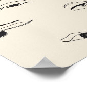 Funny eyes ink zeichne feines Kunstmuster Poster (Ecke)