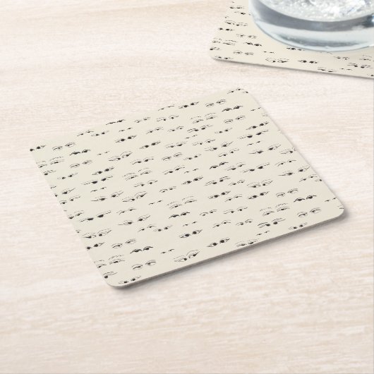 Funny eyes ink zeichne feines Kunstmuster Rechteckiger Pappuntersetzer (angewinkelt)