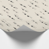 Funny eyes ink zeichnend feines Kunstmuster mädche Geschenkpapier (Ecke)