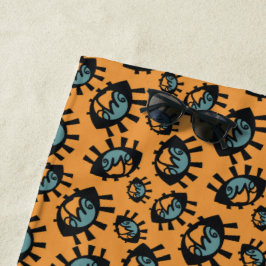 Funny Eyes Pattern Beach Handtuch