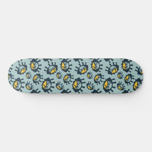 Funny Eyes Pattern Skateboard (Horizontal)