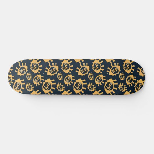 Funny Eyes Pattern Skateboard (Horizontal)