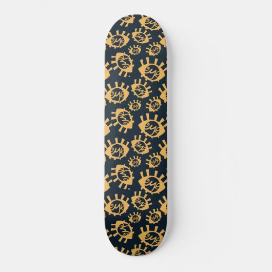 Funny Eyes Pattern Skateboard (Vorderseite)