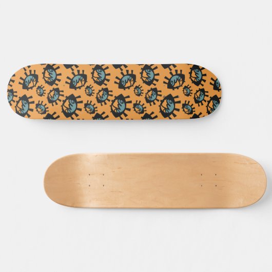 Funny Eyes Pattern Skateboard (Horizontal)