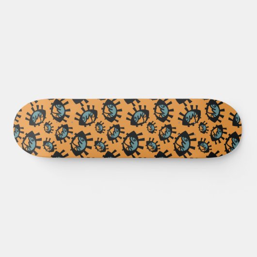 Funny Eyes Pattern Skateboard (Horizontal)