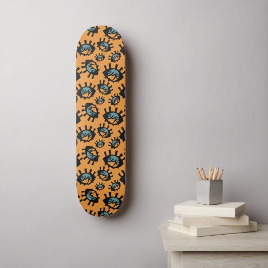 Funny Eyes Pattern Skateboard (Wandkunst)