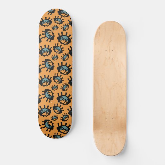 Funny Eyes Pattern Skateboard (Vorderseite)