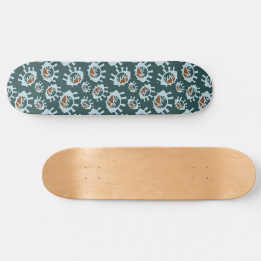 Funny Eyes Pattern Skateboard (Horizontal)