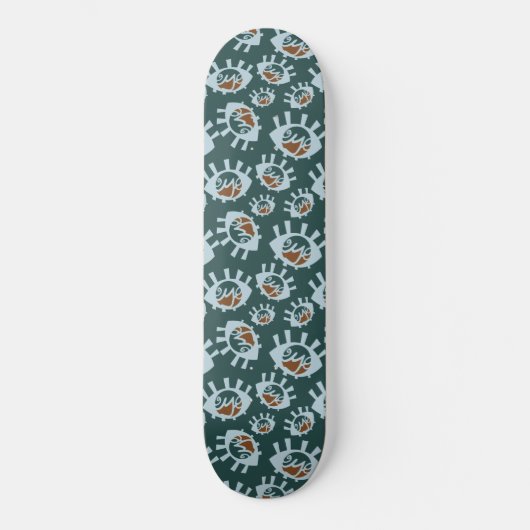 Funny Eyes Pattern Skateboard (Vorderseite)