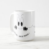 Funny Eyes Tasse Lächeln - Eigener Text (Vorderseite Links)
