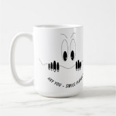 Funny Eyes Tasse Lächeln - Eigener Text (Links)