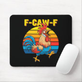 Funny F Awk F Chicken F Caw F Rooster Pun Retro Cl Mousepad (Mit Mouse)