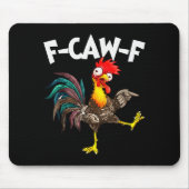 Funny F-awk-f Chicken F-caw-f Rooster Pun Retro Mousepad (Vorne)