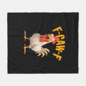 Funny F-Awk-F Chicken F-Caw-F Rooster Pun Retro Vi Fleecedecke (Vorderseite (Horizontal))