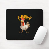Funny F-Awk-F Chicken F-Caw-F Rooster Pun Retro Vi Mousepad (Mit Mouse)