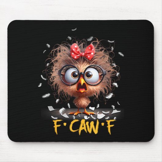 Funny F-caw-f Black Crow Fcawf Humor Quote Bird Sh Mousepad (Vorne)