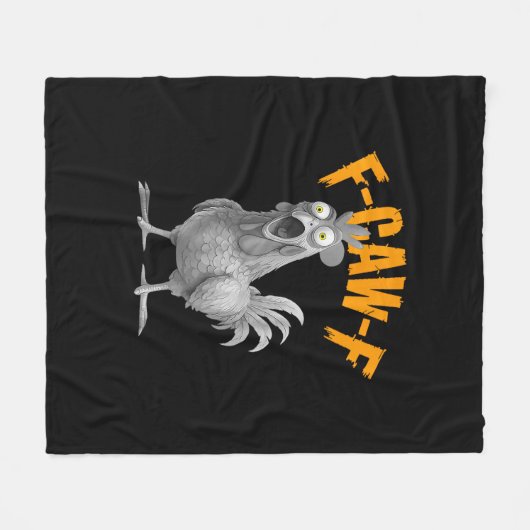 Funny F Caw F Chicken Classic Retro Style Fleecedecke (Vorderseite (Horizontal))