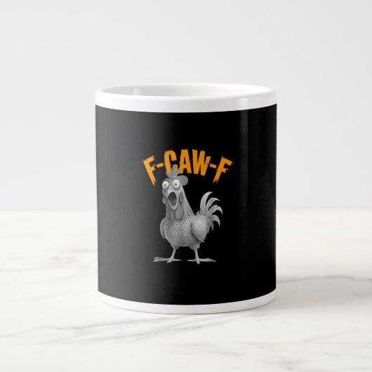 Funny F Caw F Chicken Classic Retro Style Jumbo-Tasse (Vorderseite)