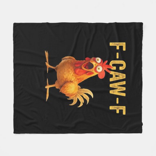 Funny F Caw F Chicken Creative Casual Design Fleecedecke (Vorderseite (Horizontal))