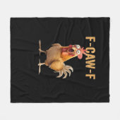 Funny F-Caw-F Chicken F-Caw-F Chicken Funny Trendy Fleecedecke (Vorderseite (Horizontal))