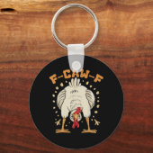 Funny F-Caw-F Chicken F-Caw-F Chicken Vintage Grap Schlüsselanhänger (Vorderseite)