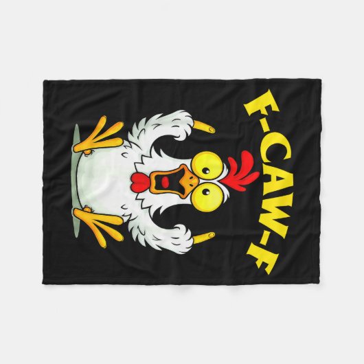 Funny F-caw-f Chicken Fcawf Chicken  Fleecedecke (Vorderseite (Horizontal))