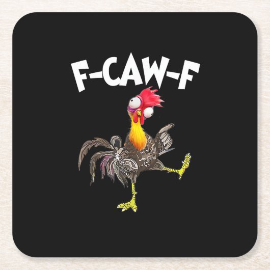 Funny F-Caw-F Chicken FCAWF Chicken Rechteckiger Pappuntersetzer (Vorderseite)