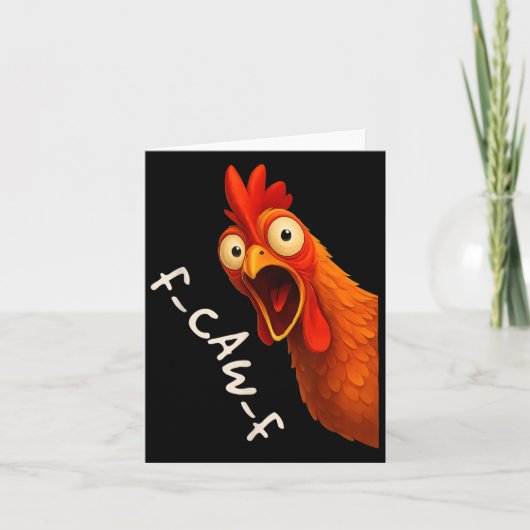 Funny F-caw-f Chicken Fcawf Rooster Halloween Bird Karte (Vorderseite)