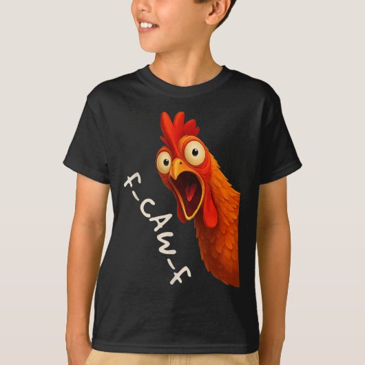 Funny F-caw-f Chicken Fcawf Rooster Halloween Bird T-Shirt (Vorderseite)