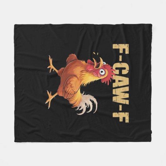 Funny F-Caw-F Chicken Funny Trendy Fleecedecke (Vorderseite (Horizontal))