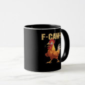 Funny F-Caw-F Chicken Funny Trendy Tasse (VorderseiteRechts)