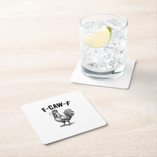 Funny F-Caw-F Chicken Graphic Sarcastic Bird Rechteckiger Pappuntersetzer (Vor Ort)