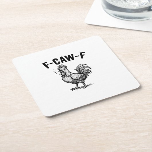 Funny F-Caw-F Chicken Graphic Sarcastic Bird Rechteckiger Pappuntersetzer (angewinkelt)