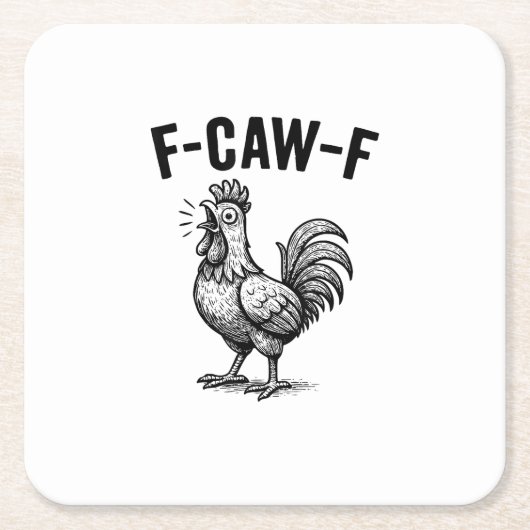 Funny F-Caw-F Chicken Graphic Sarcastic Bird Rechteckiger Pappuntersetzer (Vorderseite)
