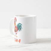 Funny F-caw-f Chicken Humor Santa Rooster Christma Kaffeetasse (Vorderseite Links)