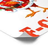 Funny F-caw-f Chicken Humor Santa Rooster Christma Poster (Ecke)