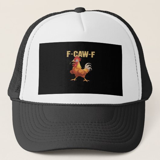 Funny F Caw F Chicken Retro Style Design Truckerkappe (Vorderseite)