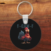 Funny F-caw-f Chicken Rooster Meme Humor F Caw F Q Schlüsselanhänger (Vorderseite)