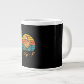 Funny F-Caw-F Chicken Shirts Sunset Vintage F-Caw- Jumbo-Tasse (Vorderseite Rechts)