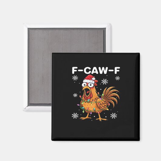 Funny F-Caw-F Christmas Chicken Classic Magnet (Vorderseite/Rückseite)